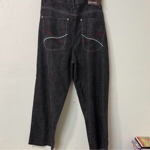 South Pole Black Relaxed Men's Jeans with Red and White Stitching